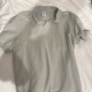 Zara polo mesh knit. Size S. Light green